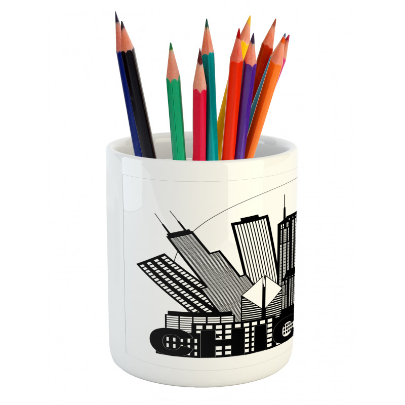 City in Circle Pencil Pen Holder