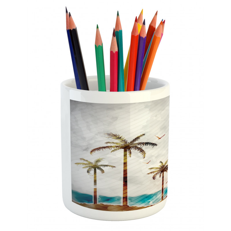 Tropic Landscape Art Pencil Pen Holder