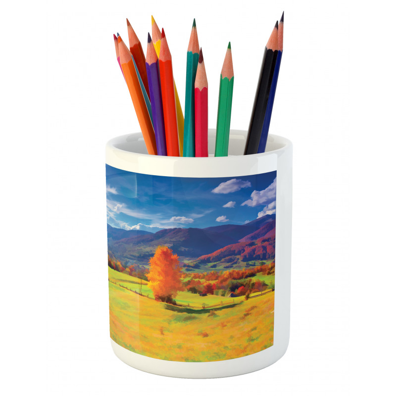 Alpine Mountain Design Pencil Pen Holder