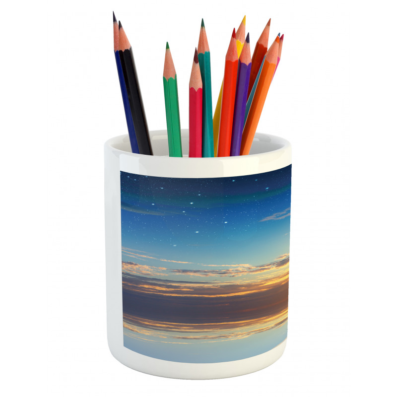 Tree Silhouette Farm Pencil Pen Holder