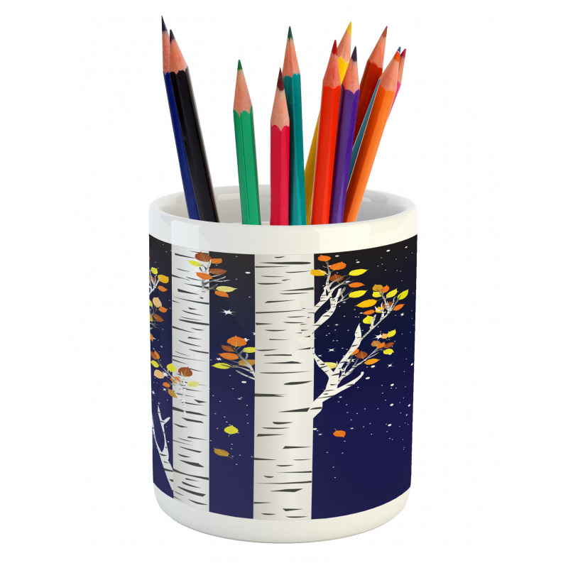 Birch Trees with Foliage Pencil Pen Holder