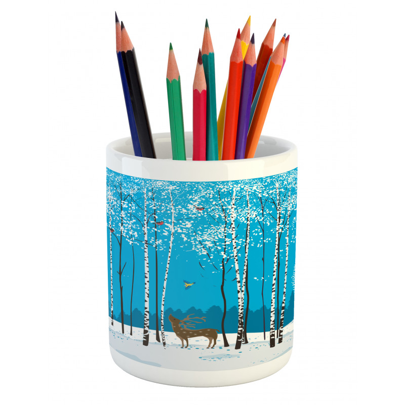 Flock of Bullfinches Pencil Pen Holder