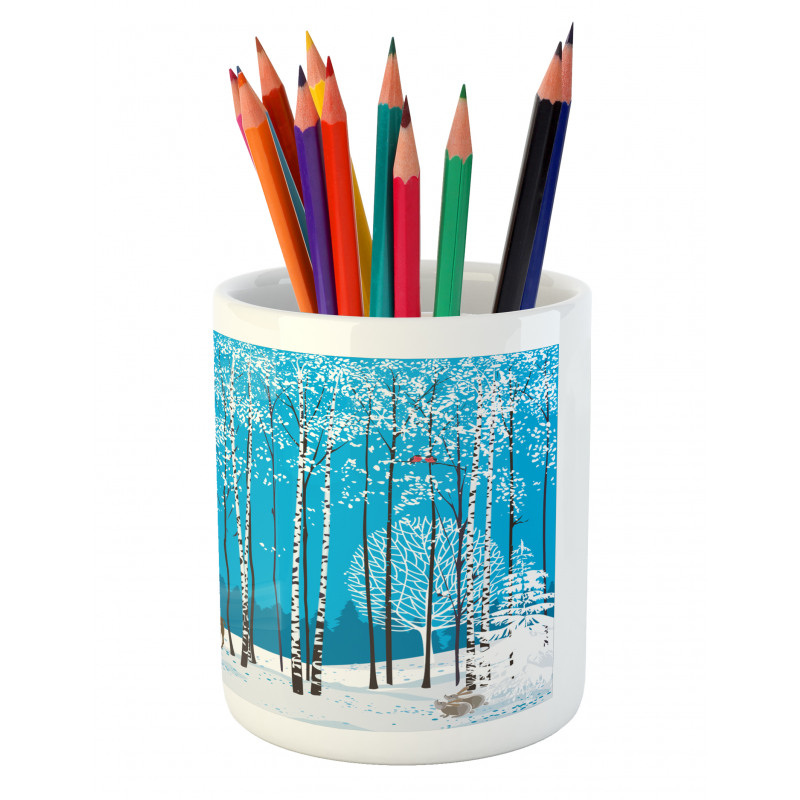 Flock of Bullfinches Pencil Pen Holder