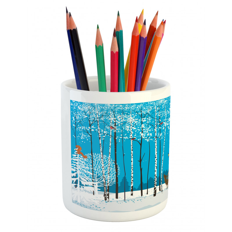 Flock of Bullfinches Pencil Pen Holder