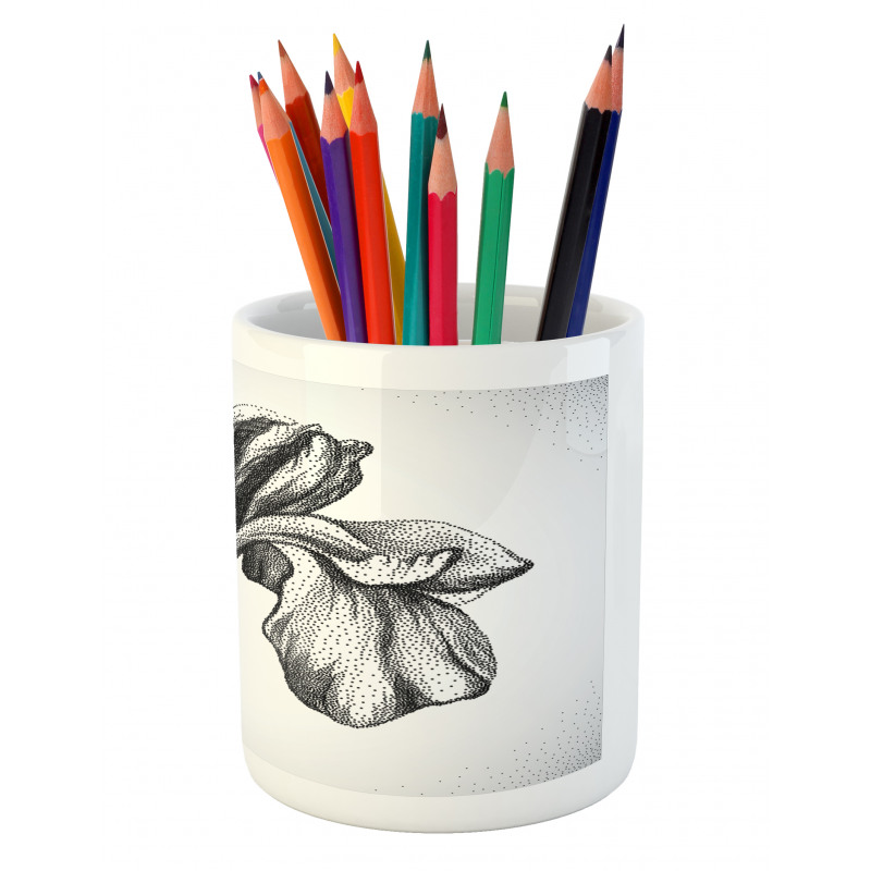 Dotwork Style Lily Bloom Pencil Pen Holder