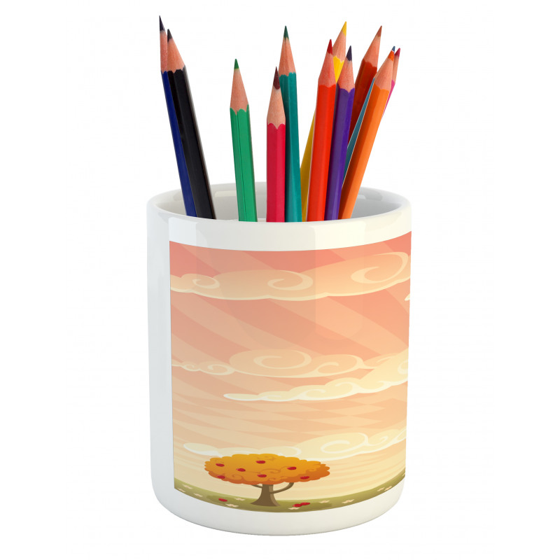 Lonely Tree Rural Field Pencil Pen Holder