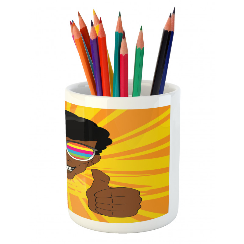 Hippie Man Positive Vibes Pencil Pen Holder