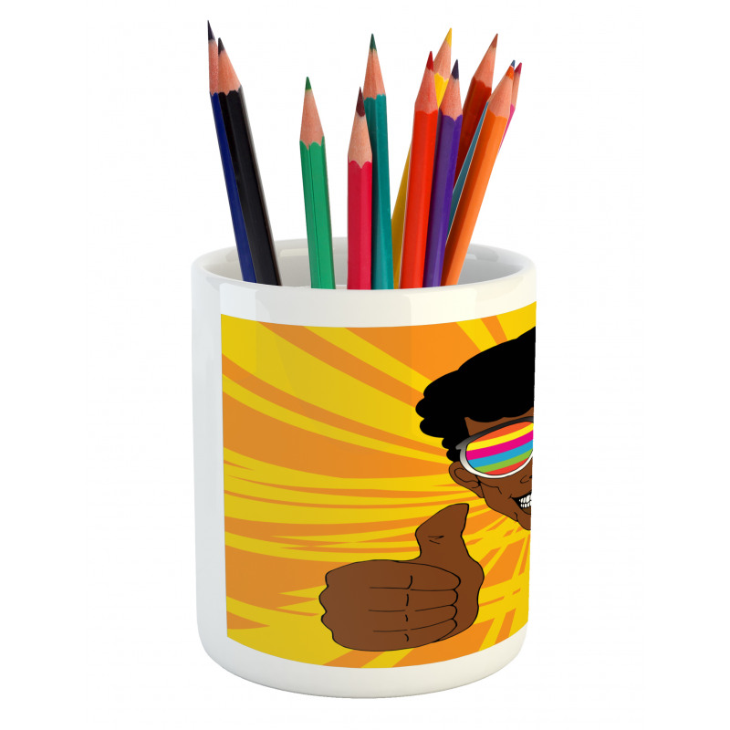 Hippie Man Positive Vibes Pencil Pen Holder