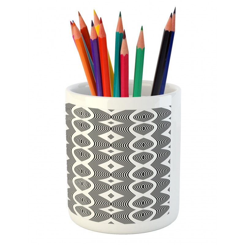 Wavy Lines Op Art Pencil Pen Holder