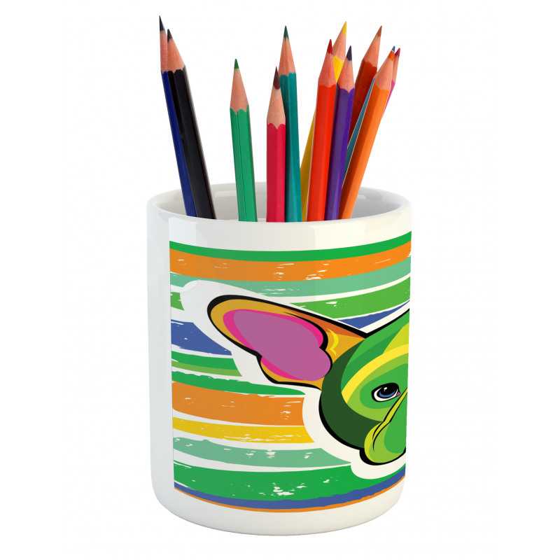 Crowned Dog Colorful Pencil Pen Holder