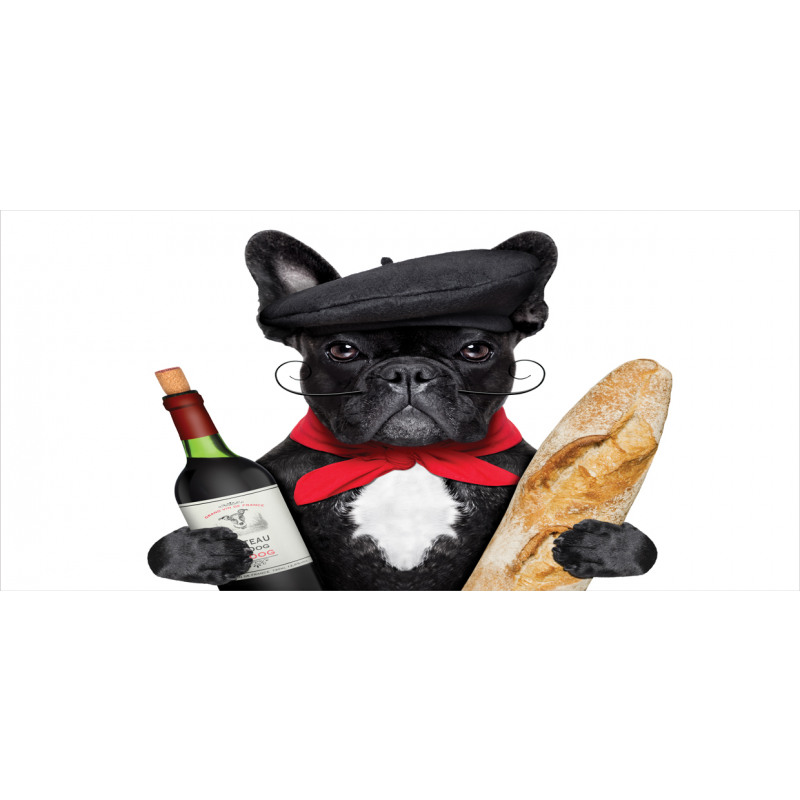 French Dog Red Wine Pencil Pen Holder