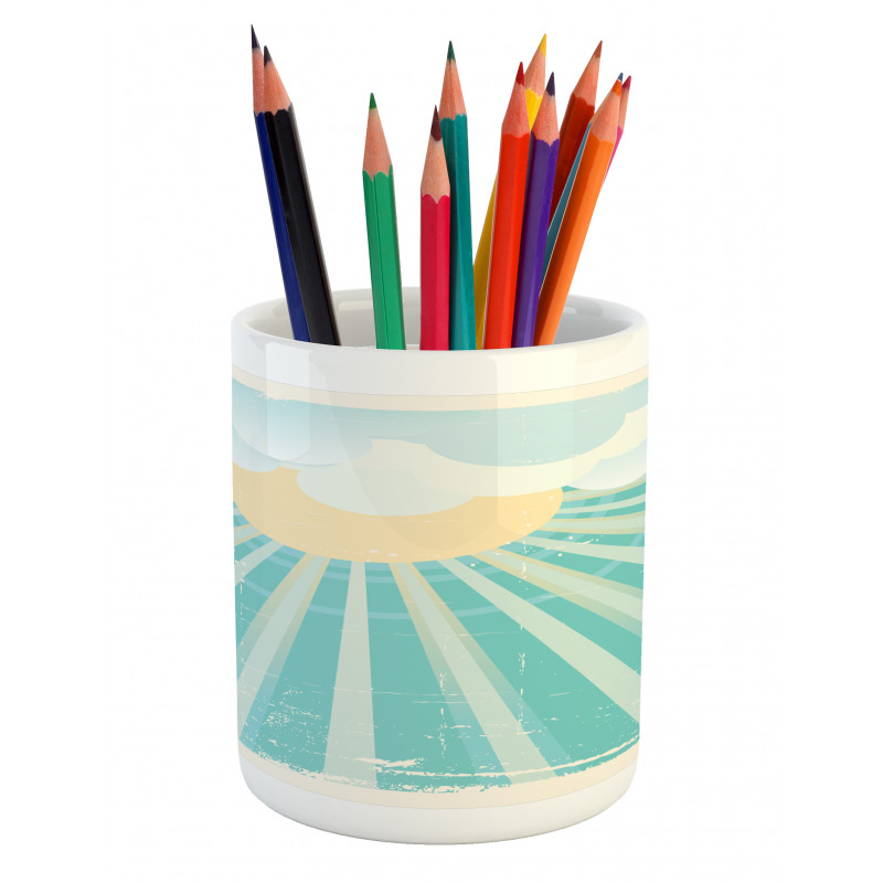 Sun Rays Clouds Pencil Pen Holder