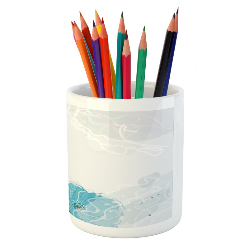 Blue Spring Blossoms Pencil Pen Holder