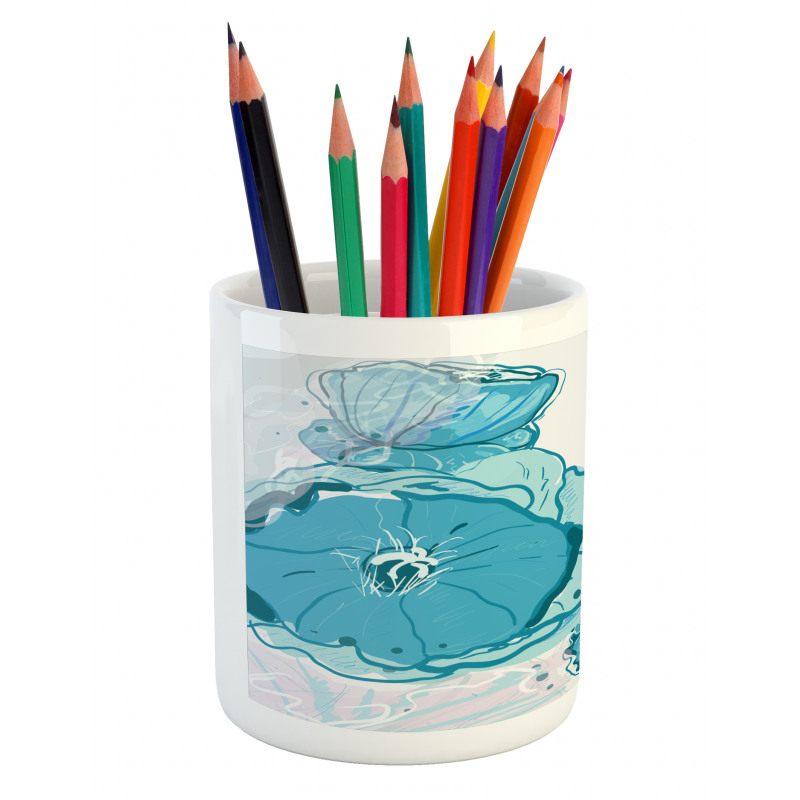 Blue Spring Blossoms Pencil Pen Holder