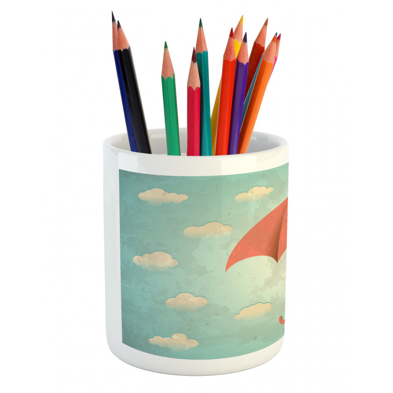 Vintage Cloudy Sky Pencil Pen Holder