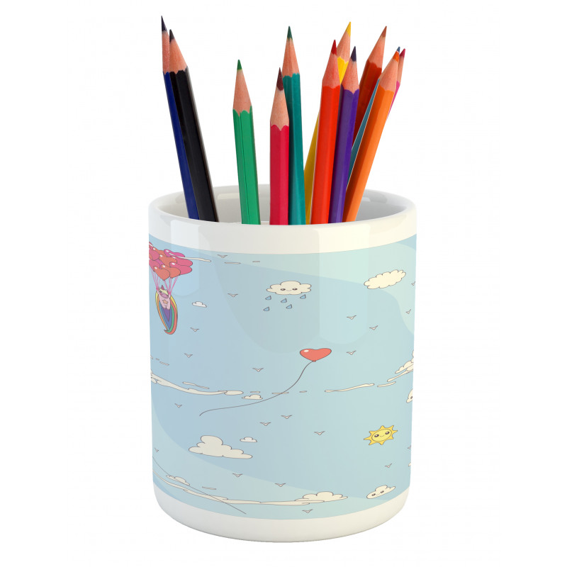 Balloons in Sky Pencil Pen Holder