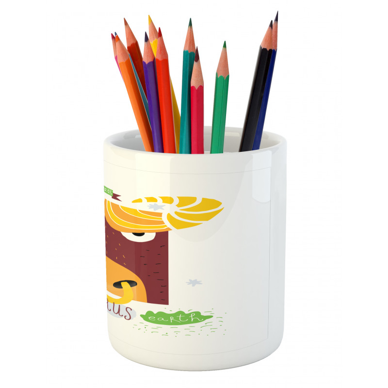 Angry Bull Face Pencil Pen Holder