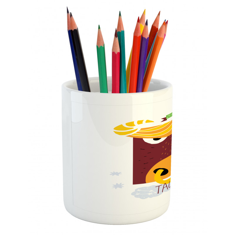 Angry Bull Face Pencil Pen Holder