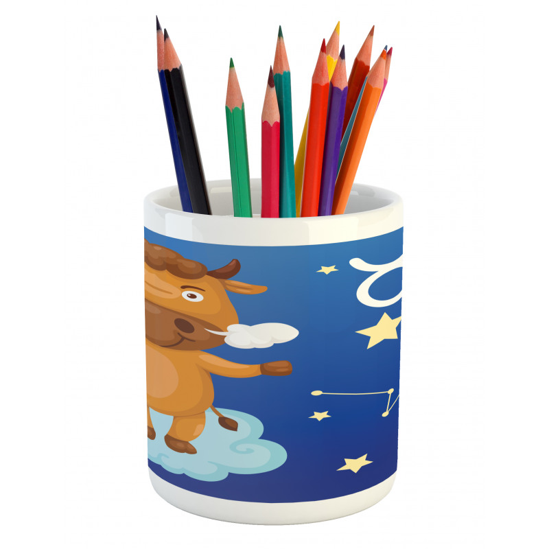 Bull on a Cloud Pencil Pen Holder