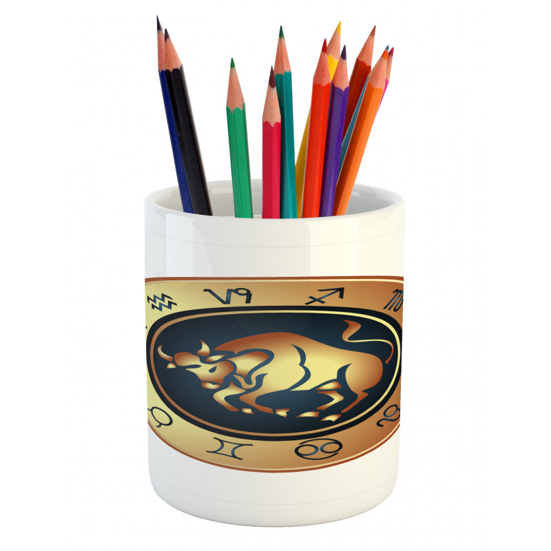 Circle Bull Pencil Pen Holder