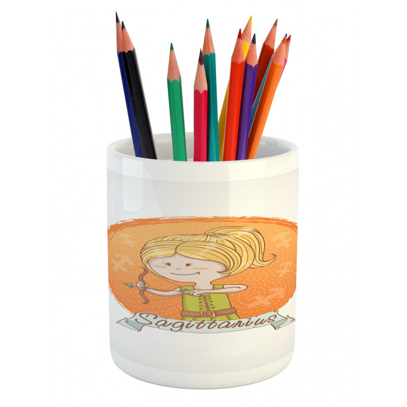 Cartoon Girl Bow Pencil Pen Holder