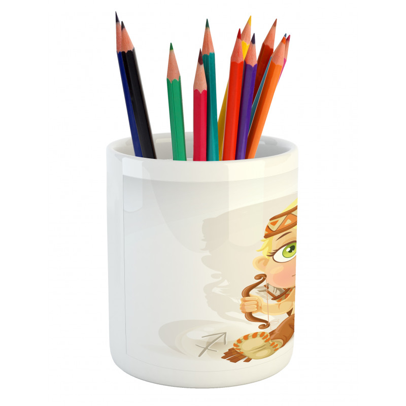 Native Girl Bow Pencil Pen Holder