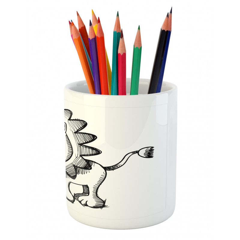 Sketchy Baby Lion Safari Pencil Pen Holder