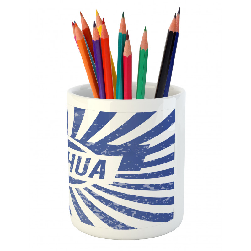 Navy Blue Worn Look Pencil Pen Holder