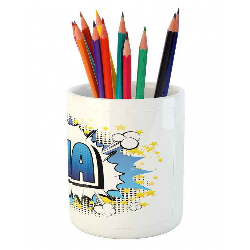 Feminine Name Comic Art Pencil Pen Holder