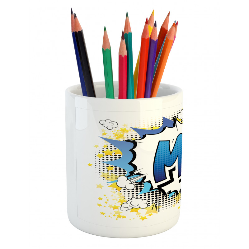 Feminine Name Comic Art Pencil Pen Holder