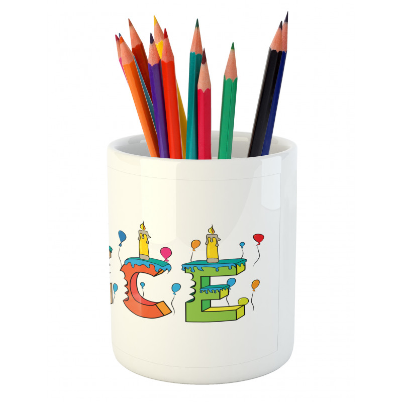 Colorful Girl Name Design Pencil Pen Holder