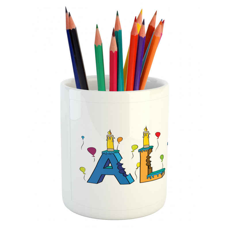 Colorful Girl Name Design Pencil Pen Holder