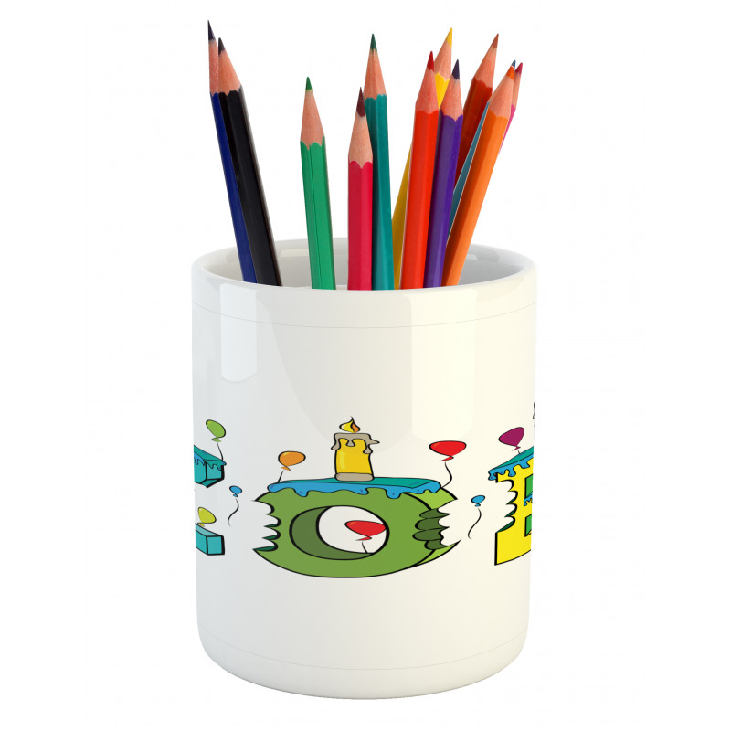 Colorful Birthday Candles Pencil Pen Holder