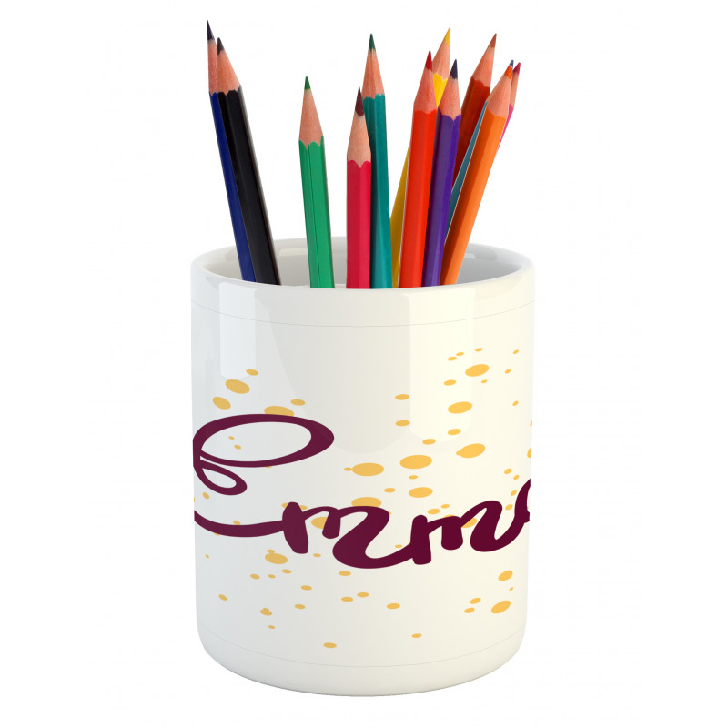 Girl Name Curved Font Pencil Pen Holder