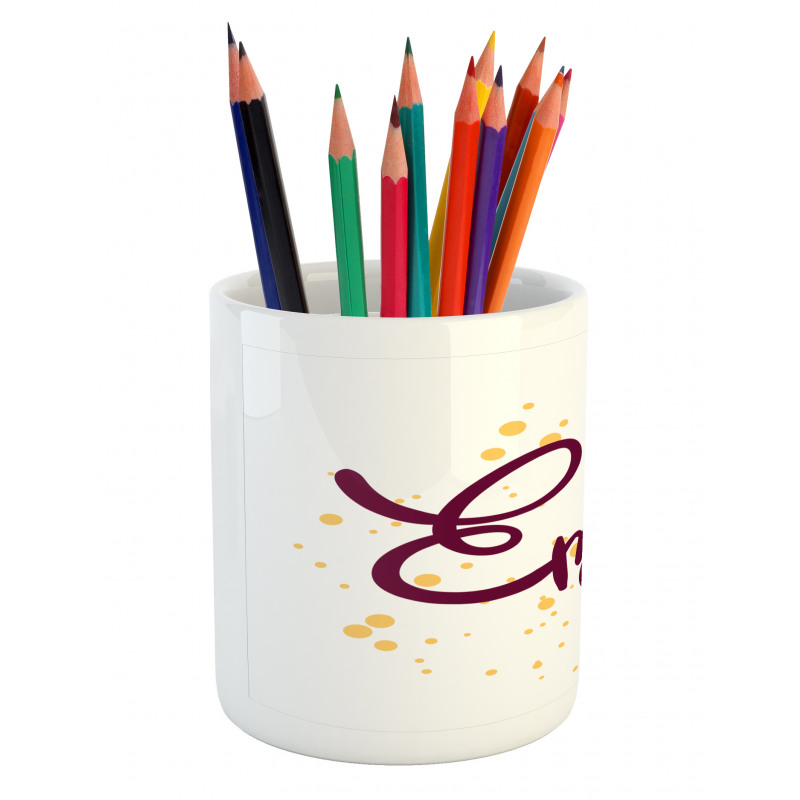 Girl Name Curved Font Pencil Pen Holder