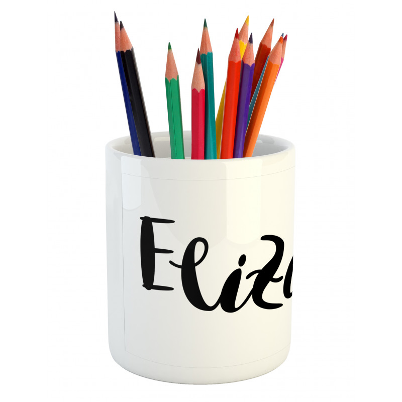 Monochrome Letters Pencil Pen Holder