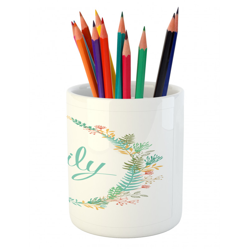 Vintage Leaves Design Pencil Pen Holder