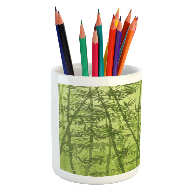 Green Bamboo Growth Pencil Pen Holder