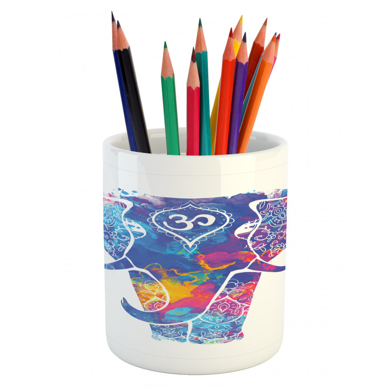 Elephant Paint Smears Pencil Pen Holder