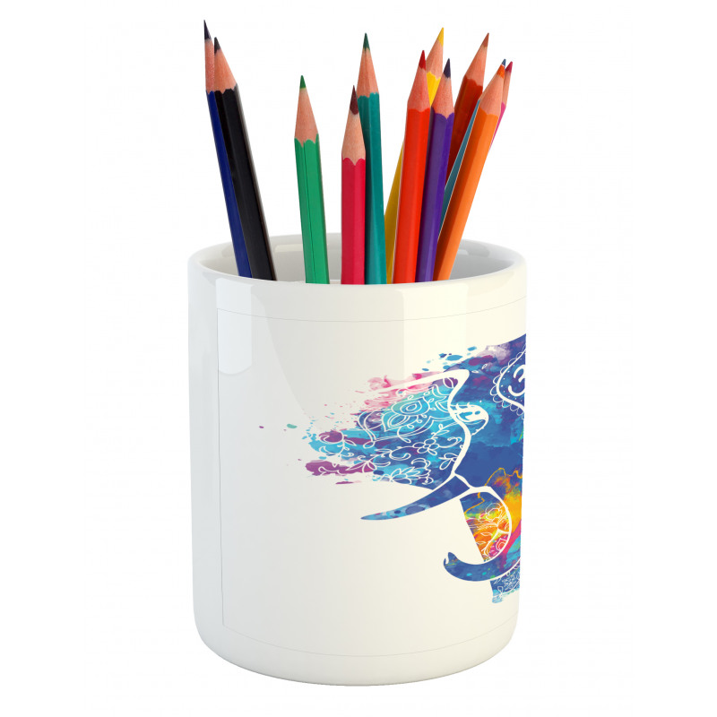 Elephant Paint Smears Pencil Pen Holder