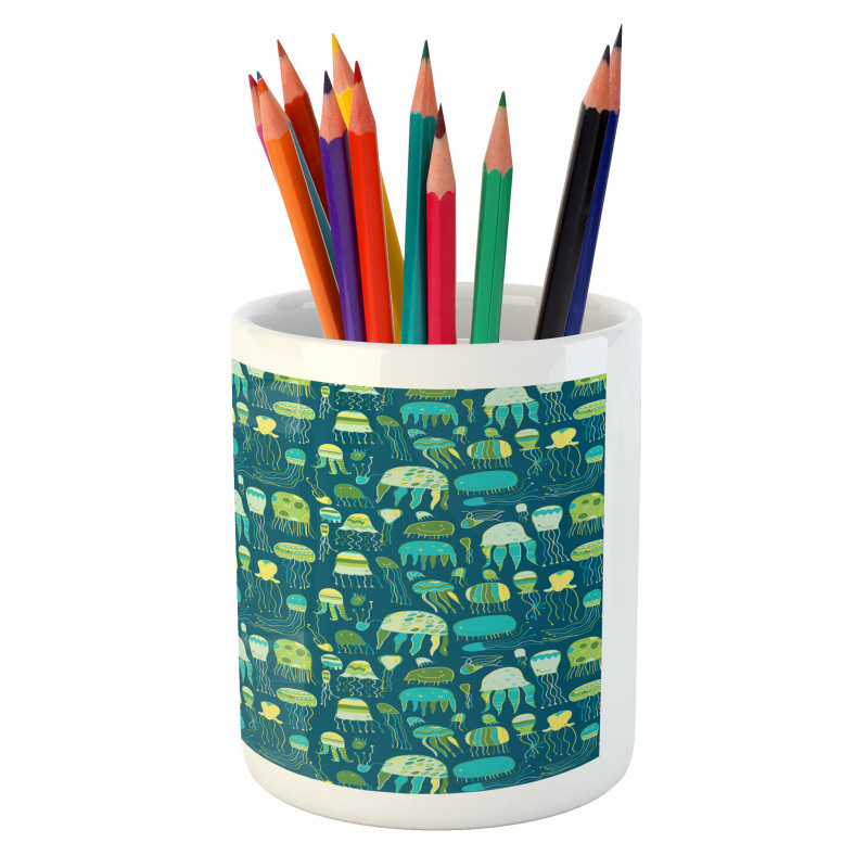 Funny Sea Creatures Pencil Pen Holder