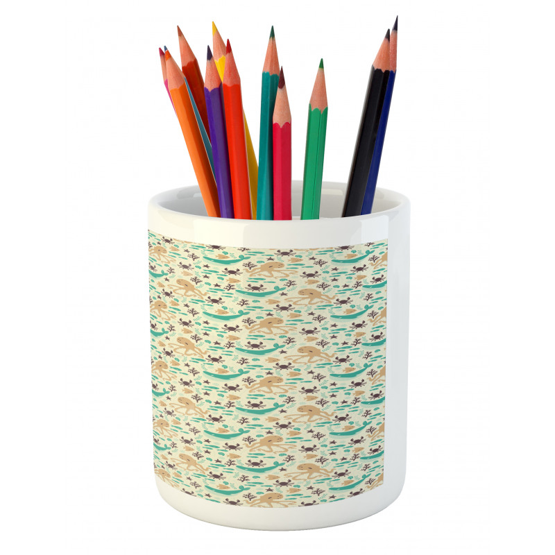 Cartoon Sea Creatures Pencil Pen Holder