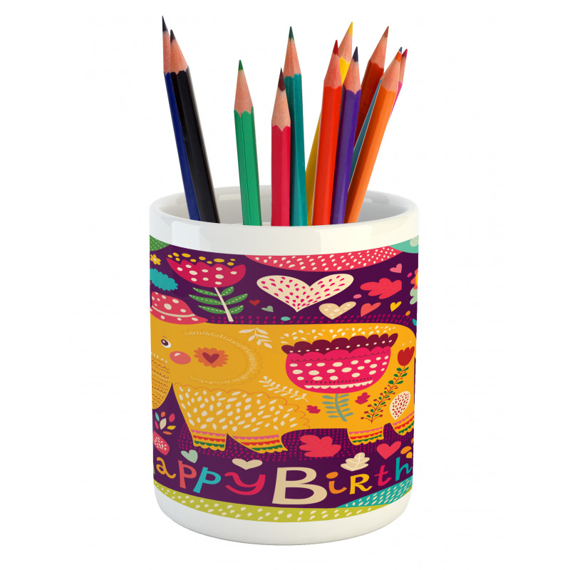 Doodle Birthday Animal Pencil Pen Holder