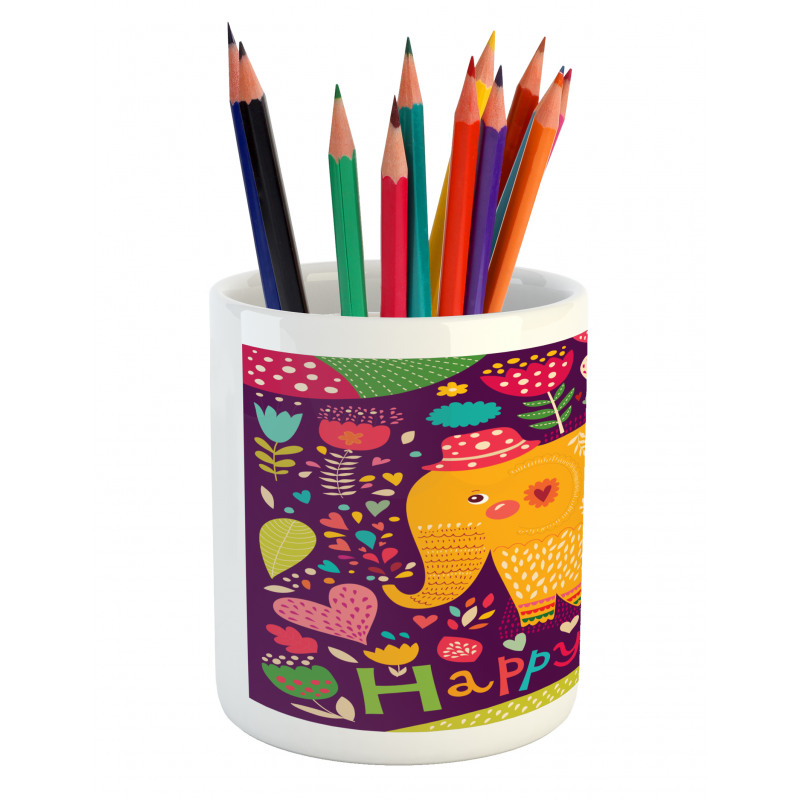 Doodle Birthday Animal Pencil Pen Holder