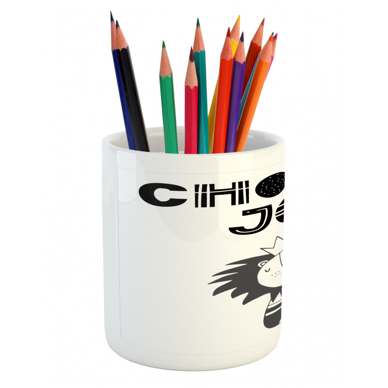 King of the Jungle Words Pencil Pen Holder