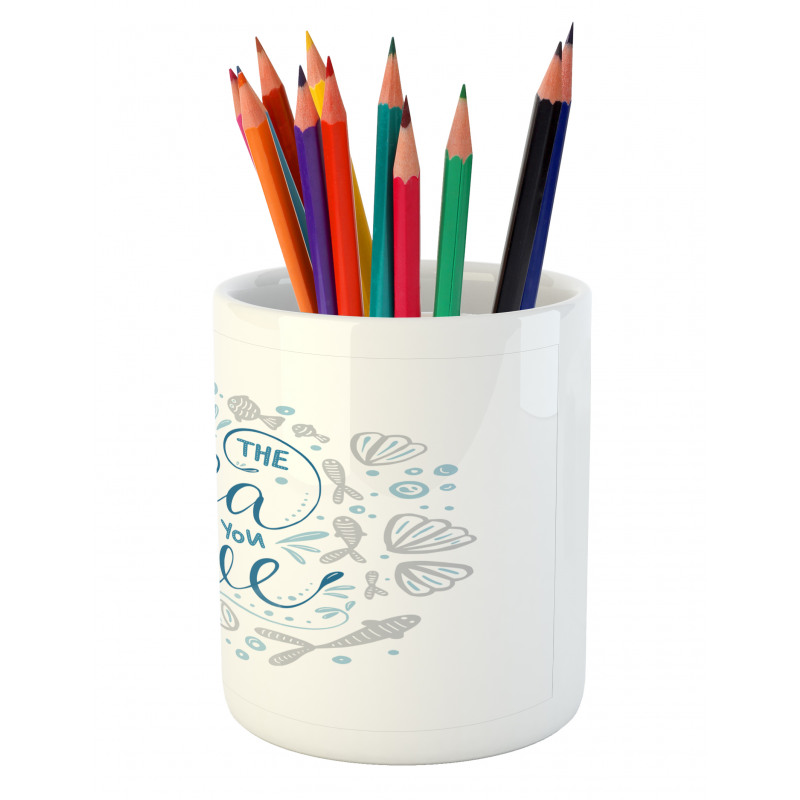 Marine Words with Fish Pencil Pen Holder