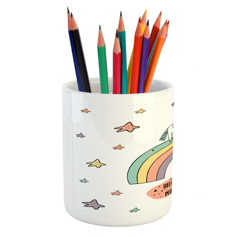 Rainbow Colorful Stars Pencil Pen Holder