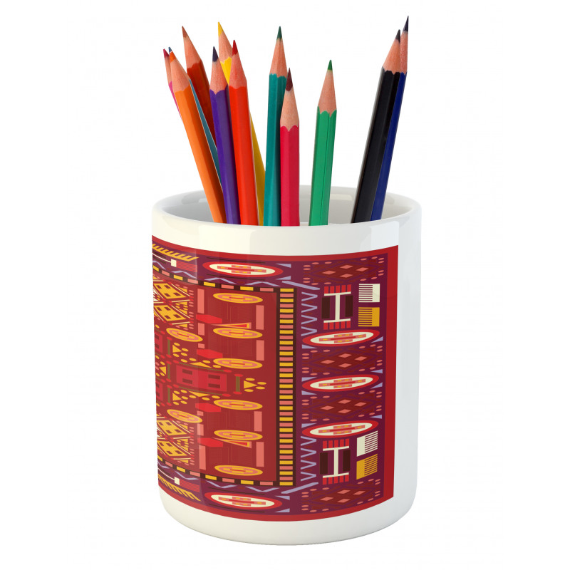 Shapes in Warm Colors Pencil Pen Holder