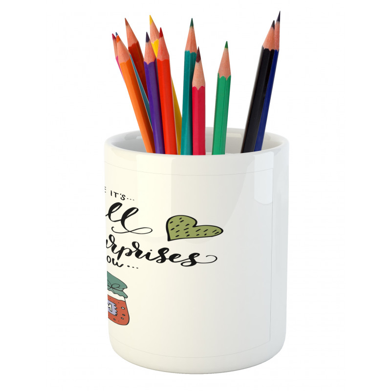 Sketch Style Jam in a Jar Pencil Pen Holder