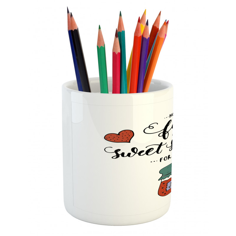 Sketch Style Jam in a Jar Pencil Pen Holder